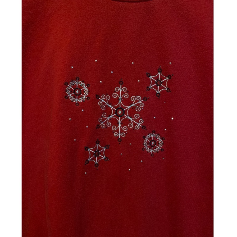 M&C Sportswear Embroidered Snowflake Fleece Top, Women’s Size 3X - Picture 2 of 9
